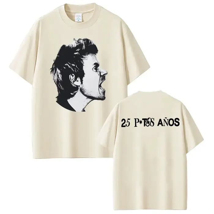 Dani Martín Concierto 25 ans Album T-shirts hommes femmes Vintage haute rue Hip Hop t-shirt 100% coton à manches courtes