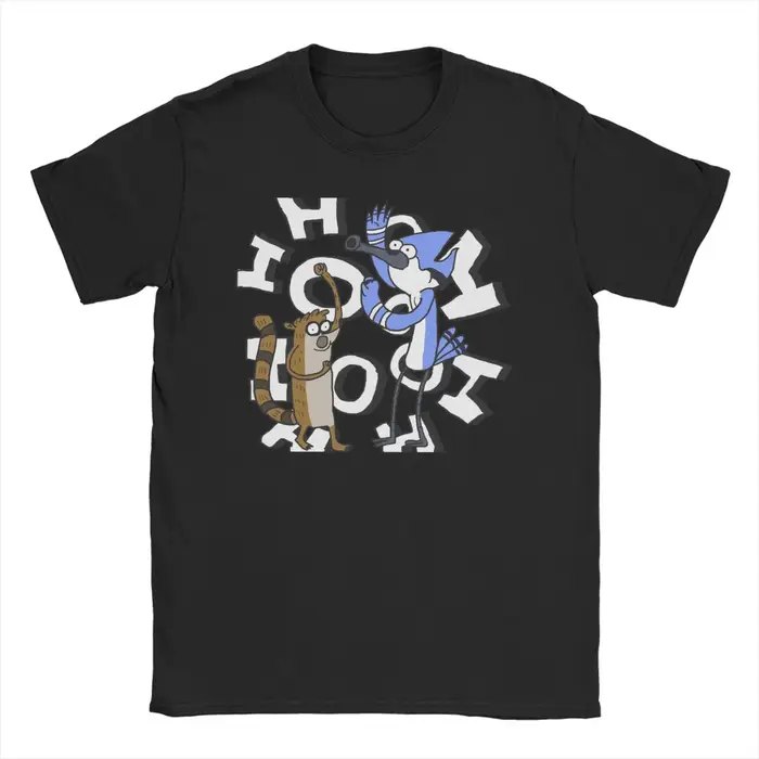Mode Ooooohh!!! Mordecai & Rigby Regars Show t-shirt pour hommes femmes 100% coton t-shirt à manches