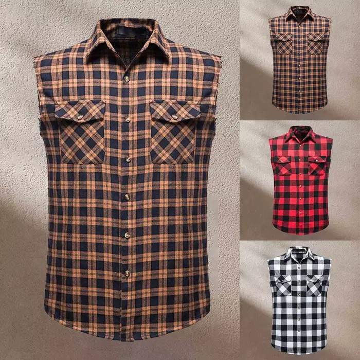 Chemise décontractée sans manches pour hommes