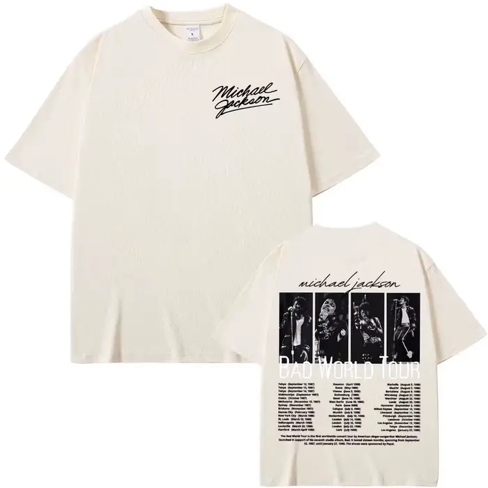 T-shirt King of Pop Michael Jackson Bad World Tour pour hommes et femmes