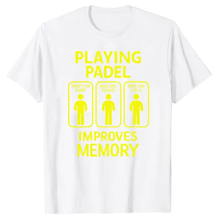 Jouer au padel améliore la mémoire - T-shirt amusant de padel unisexe, streetwear d'été, hauts décon