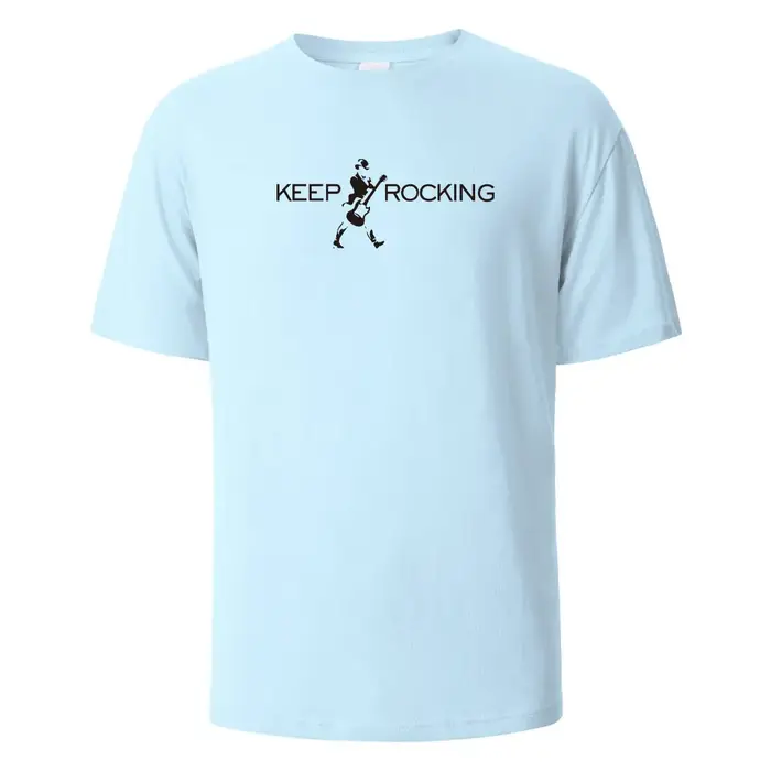 T-shirt imprimé Keep Rocking pour hommes et femmes