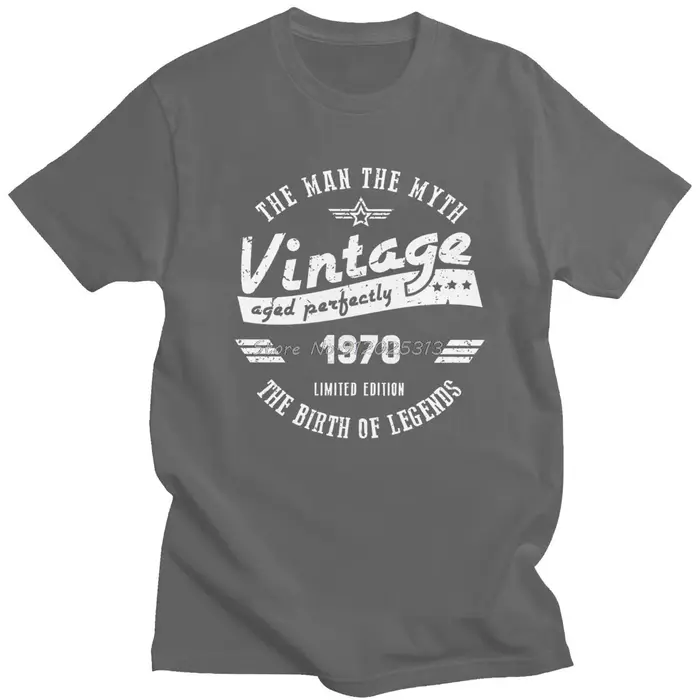 Vintage la naissance de la légende 1970 T-shirt à manches courtes l'homme le mythe