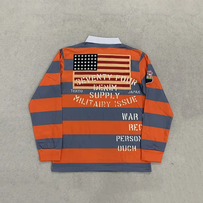 Polo de rugby rétro rayé pour homme