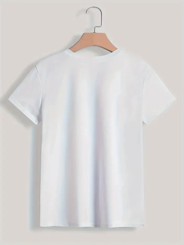 Paris femmes imprimé T-shirt fille à manches courtes col rond haut décontracté pour l'été et le printemps