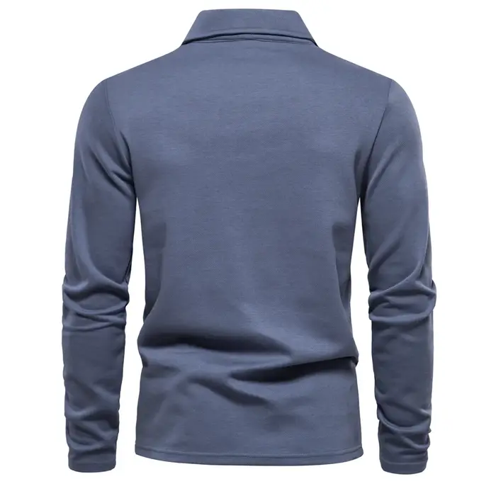 AIOPESON Polo brodé pour hommes mode cou col rabattu