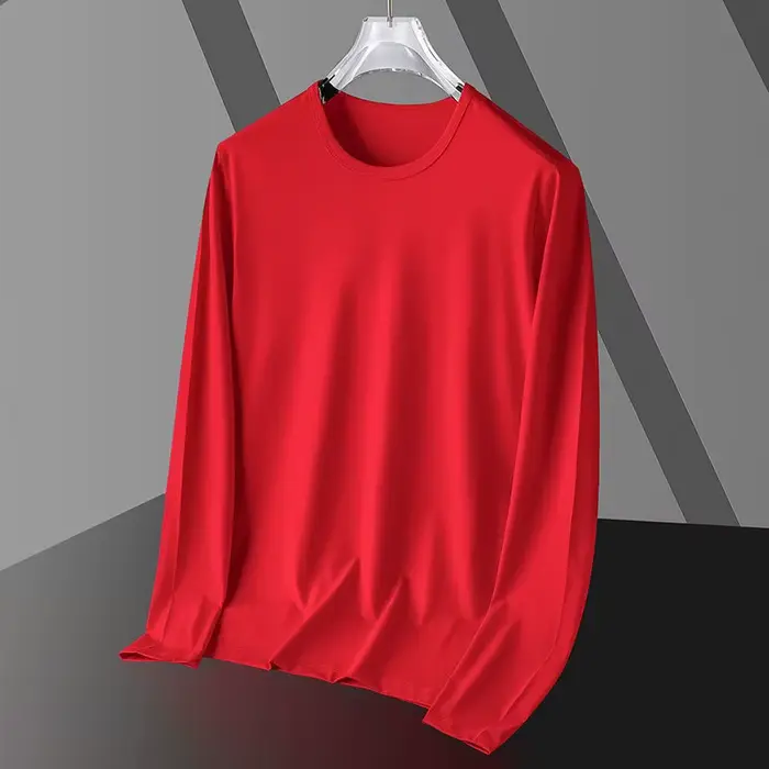 T-shirt Homme Slim Fit à Manches Longues et Col Rond – Nouveau Style Élégant