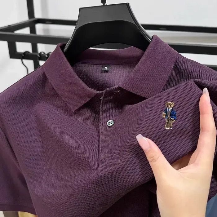 Polo d'été à manches courtes en coton de haute qualité pour hommes