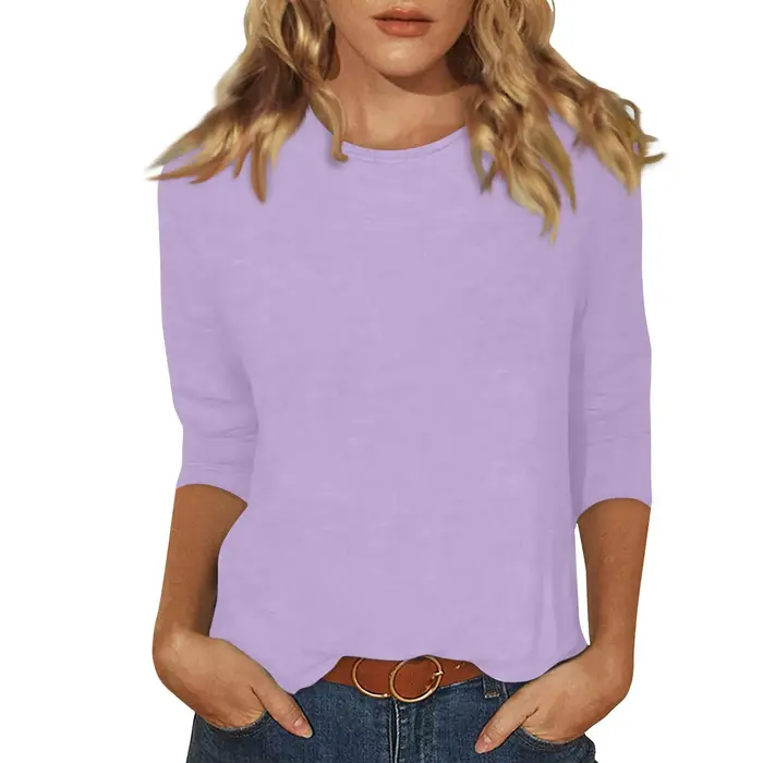 T-shirt manches trois quarts col rond femme