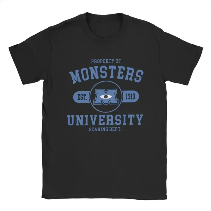 Hommes monstres université T-shirt étudiant monstres Inc. T-shirt 100% coton vêtements Unique col ro