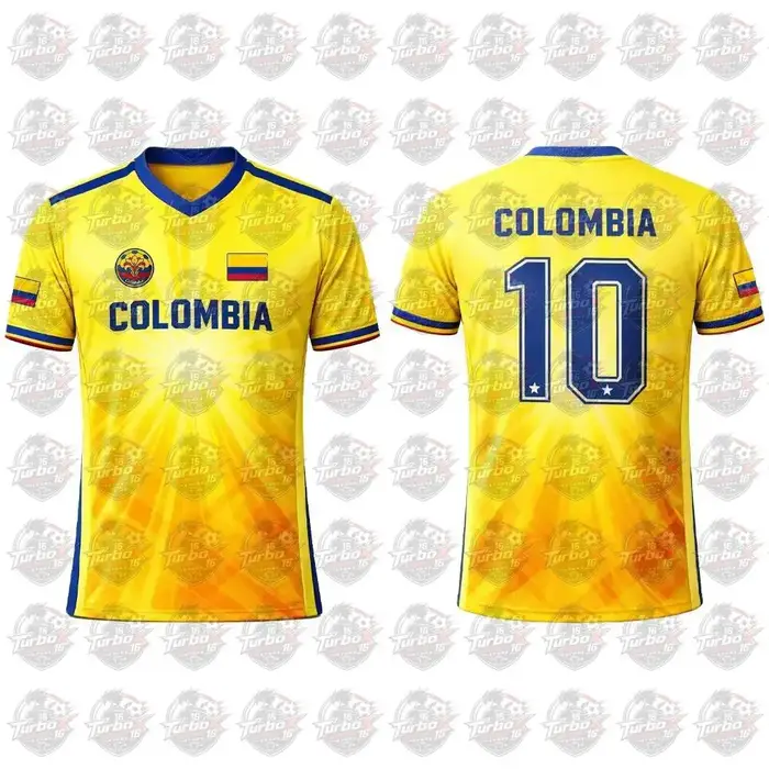Nouveau Maillot de Foot 2026 Imprimé Drapeau Columbia pour Homme – T-shirt Sportif Respirant à Col Rond Unisexe – Idéal