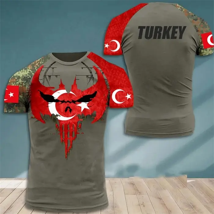 T-shirt à col rond imprimé 3D pour hommes et femmes