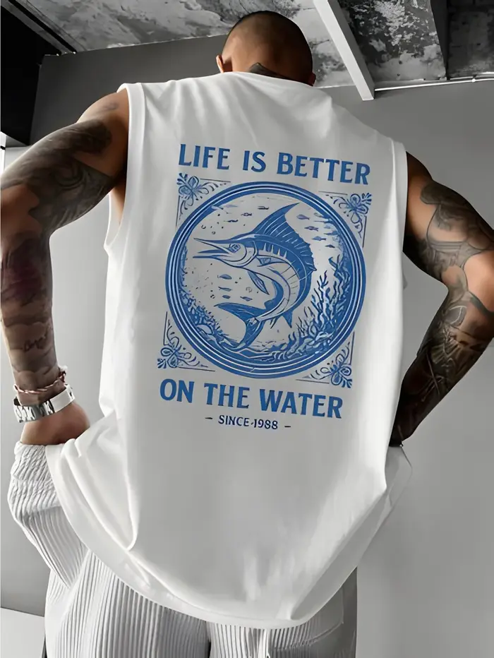 Débardeur Homme Été Style Américain Rétro Imprimé : Streetwear Hip-Hop