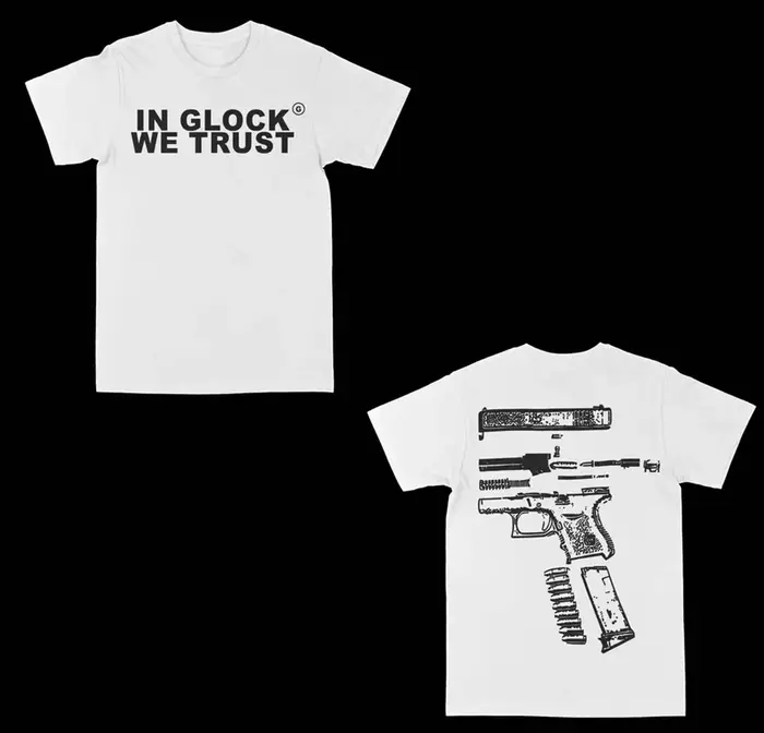 T-shirts graphiques « In Glock We Trust » pour l'été – Coton décontracté à col rond et manches court