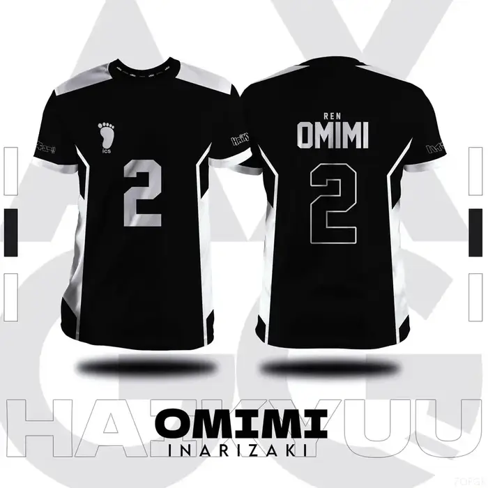 T-shirt d'été pour hommes, grande taille, imprimé en 3D, Haikyuu Inarizaki, motif de dessin animé Co