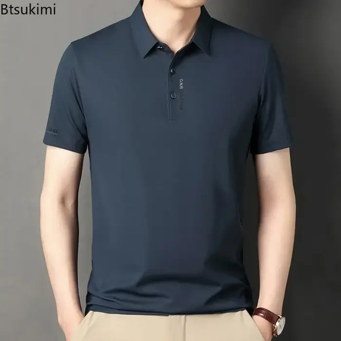 Polo gaufré d'été pour hommes