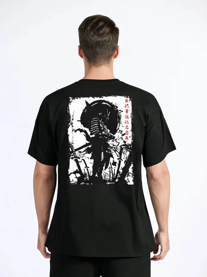 T-shirt en coton imprimé au dos pour hommes