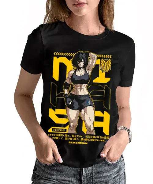 T-shirt pour l'attaque des titans Mikasa Ackerman GYM