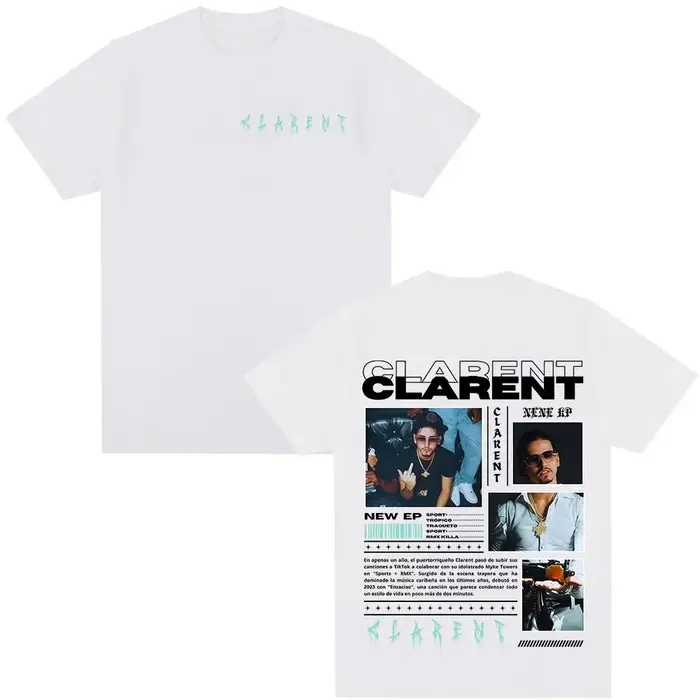 Rappeur CLARENT Album 2025 Merch T-shirt vêtements pour hommes Hip Hop manches courtes t-shirts homme mode haute