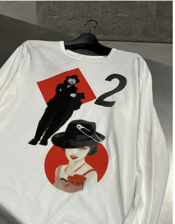T-shirt blanc imprimé décontracté pour homme FANDISHI