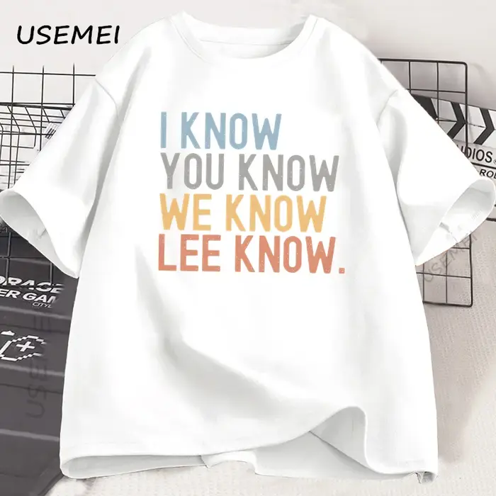 Je sais que vous savez Lee Know T-shirt hommes femmes imprimé à manches courtes coton T-shirt été co