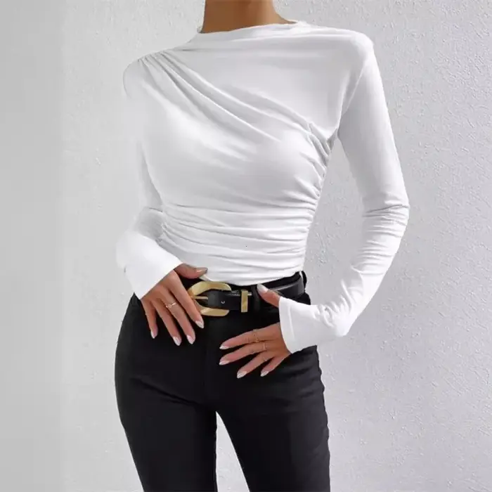 T-shirt basique à manches longues pour femmes