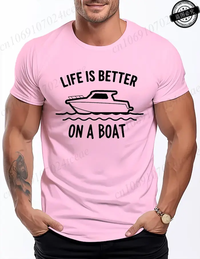 T-shirt « La vie est meilleure sur un bateau » pour femmes et hommes