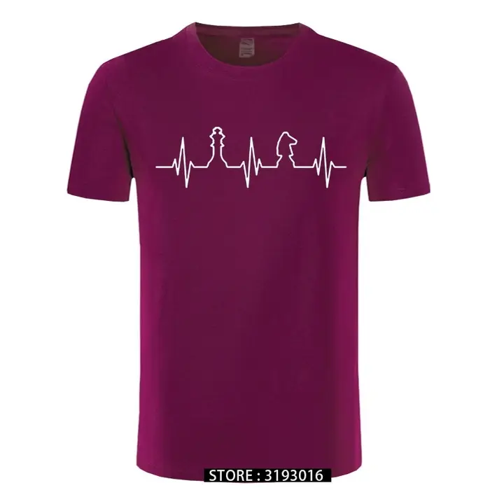 Battement de coeur d'échecs t-shirt homme à manches courtes hommes Cool amour jouant des échecs T-shirts