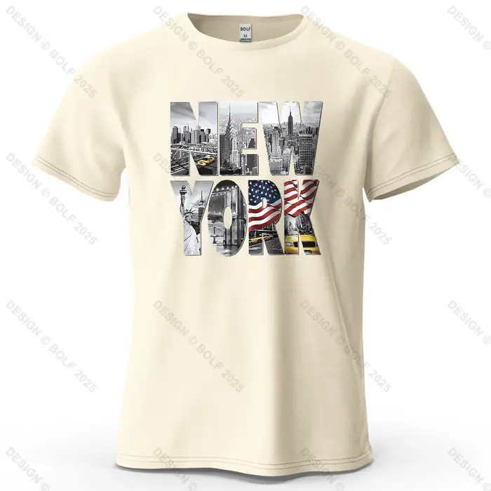 New York City Printed Men's T-Shirt 100% Cotton Oversized City Graphic Tees for Women Tops Tees Casu