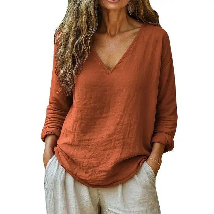 T-shirt pour femmes, style européen et américain, haut en mélange de coton pour le printemps, pull à