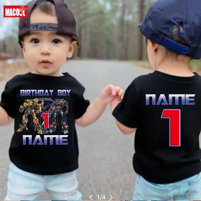 T-shirt d'anniversaire personnalisé pour garçons