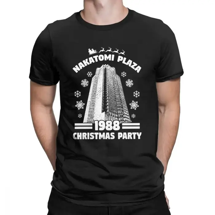 T-Shirt homme 100% coton, humoristique, Nakatomi Plaza, fête de noël, 1988