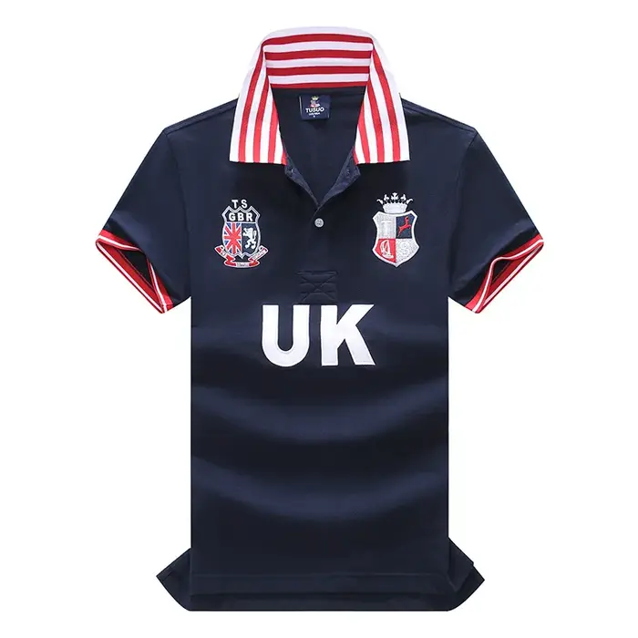 Nouveau Polo d'été pour Homme – Qualité Supérieure pour Fans de Football Français – Broderie Manches Courtes – Bleu Ample – Col Sport Golf – T-shirts