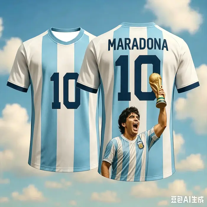 T-shirt à col rond Maradona édition commémorative