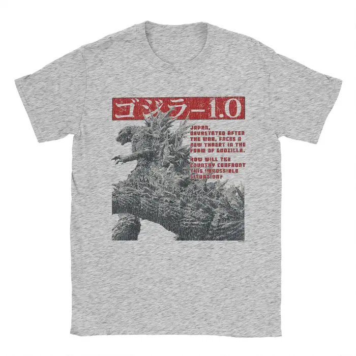 T-shirt vintage Godzilla Minus One avec impression de journal