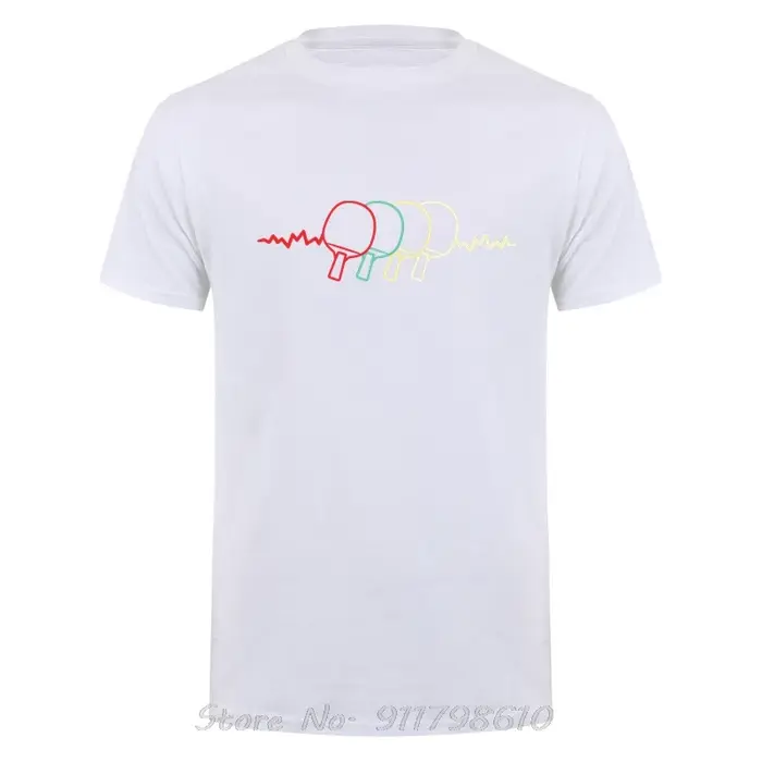 PingPong battement de coeur coton T-shirt été unisexe hauts t-shirts Tennis de Table surdimensionné 