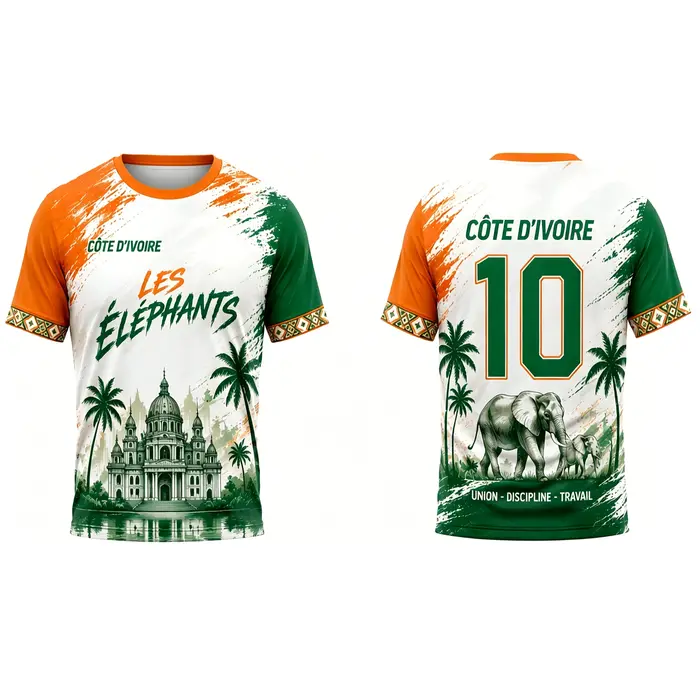 T-shirt de football respirant à manches courtes pour supporter