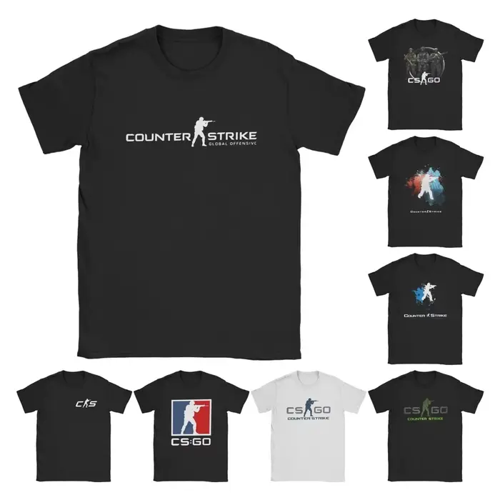 Counter-Strike 2 CS Go T-shirt en coton à manches courtes pour hommes