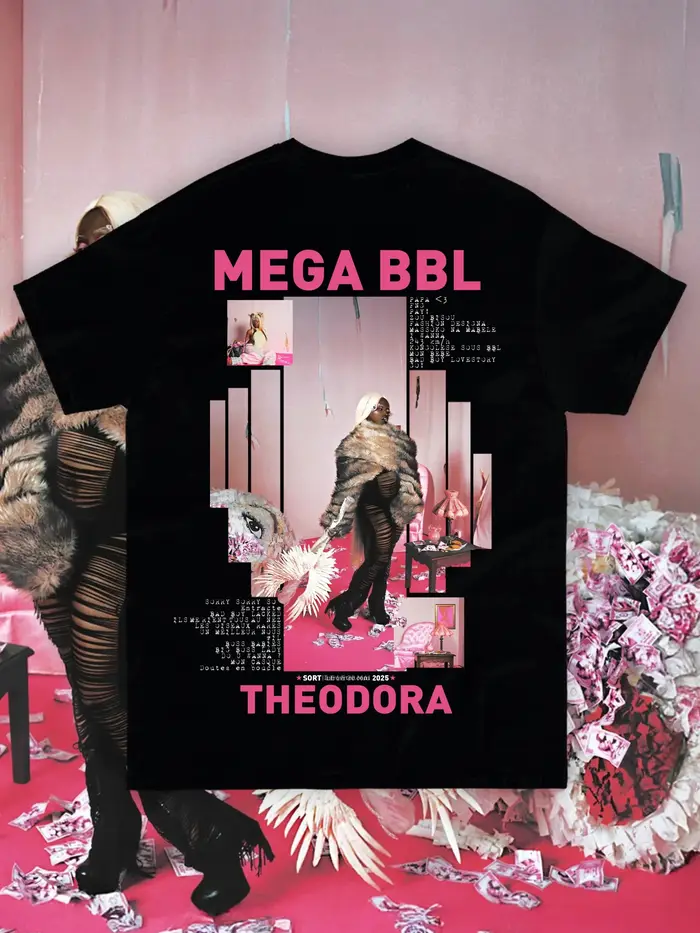 T-shirt graphique MEGA BBL de l'album de la chanteuse française Théodora