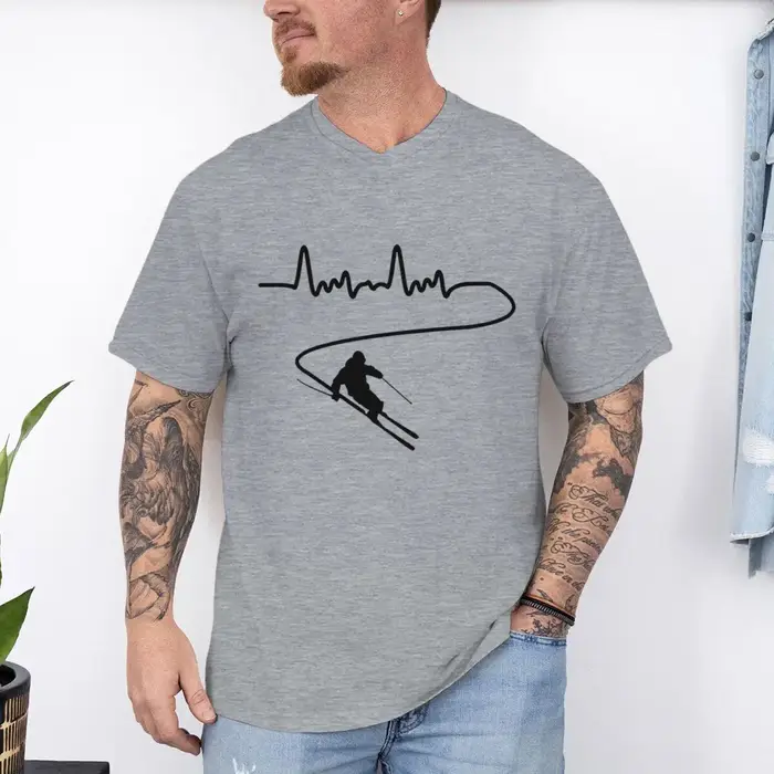T-shirt lumineux pour homme à motif graphique Cœur battant