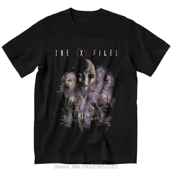 T-shirt manches courtes homme, streetwear en coton, classique, The X Files, The Truth Is Out There, 