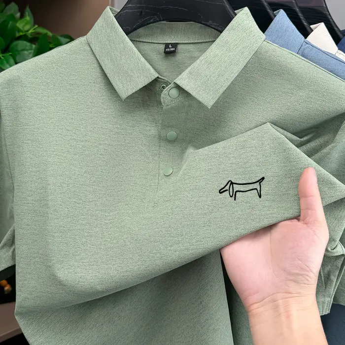 Polo de marque haut de gamme, T-shirt à manches courtes pour homme, impression offset tendance, confortable, respirant, décontracté, été, nouveau haut de golf