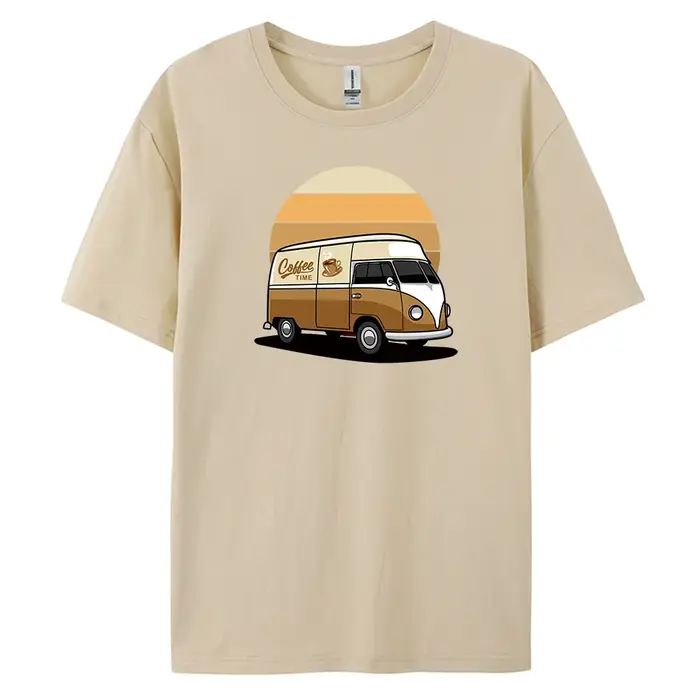 T-shirt décontracté à manches courtes pour hommes avec imprimé de voiture