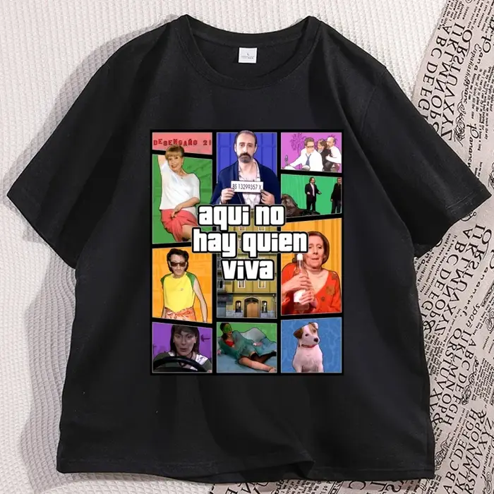 Aqui No Hay Quien Viva jeu vidéo T-shirts pour homme femme vêtements hommes imprimé à manches courtes décontracté col rond t-shirt hauts
