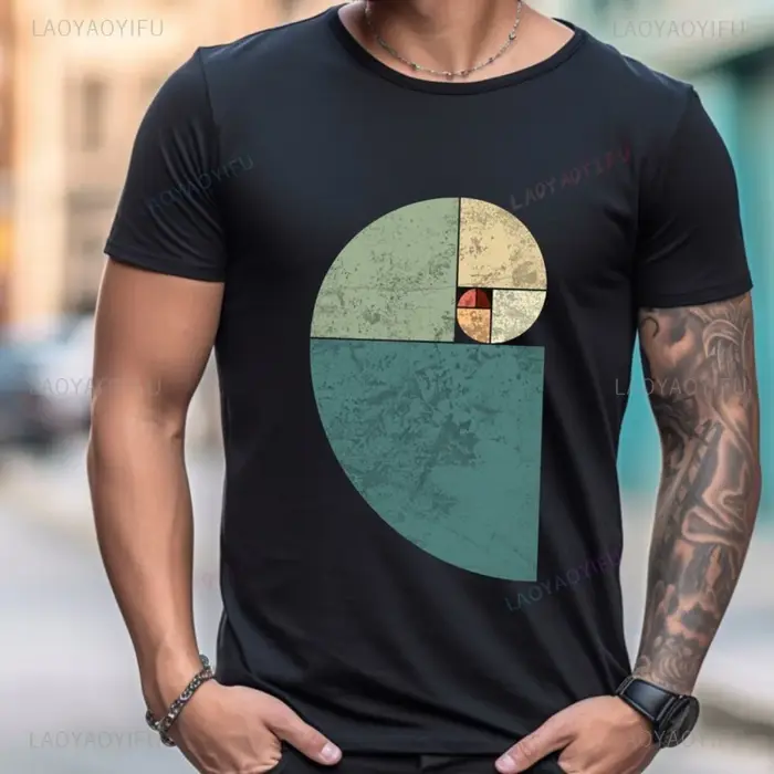 Fibonacci rapport d'or T-Shirt géométrie sacrée Science professeur de mathématiques T-Shirt Harajuku casual mode ample à manches courtes T-Shirt