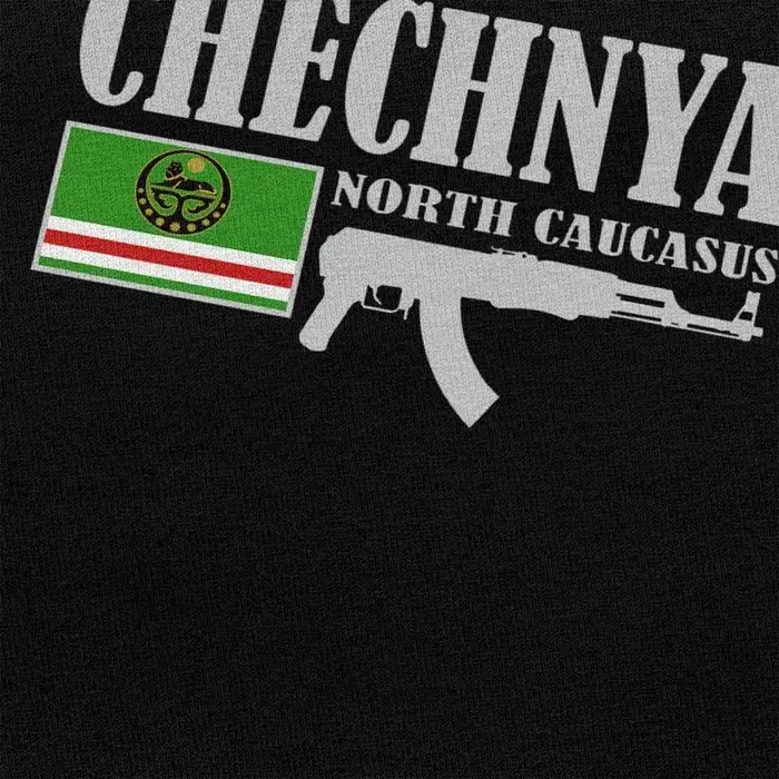 Personnalisé Chechnya Fighter t-shirts hommes pur coton t-shirt hauts drapeau tchétchène