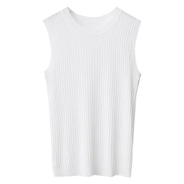Débardeur Amii pour femme – Nouvelle collection été 2026 – Coupe droite sans manches – Couleur unie – Gilet polyvalent