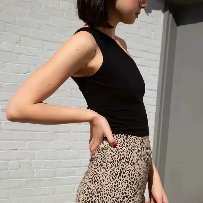 Débardeur court à col oblique pour femmes, corset élastique, sexy, mince, en Y