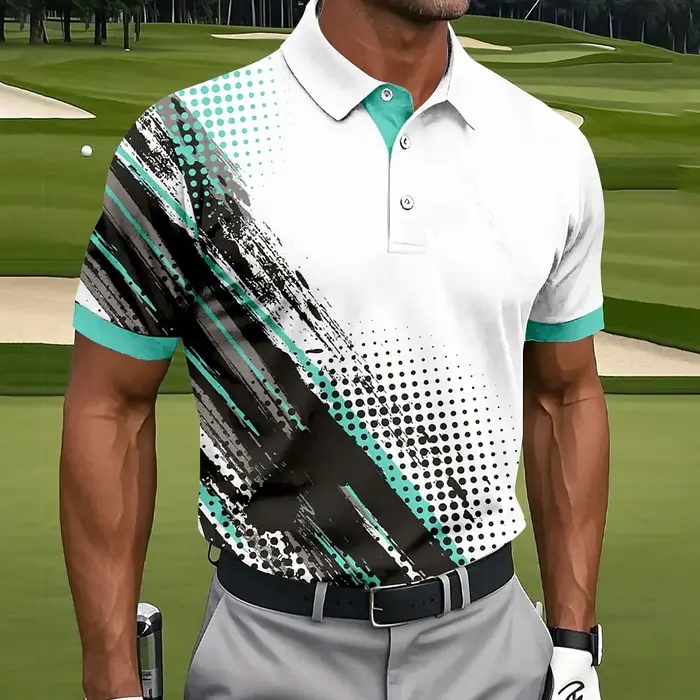 Chemises Polo de Golf Géométriques pour Hommes 2026
