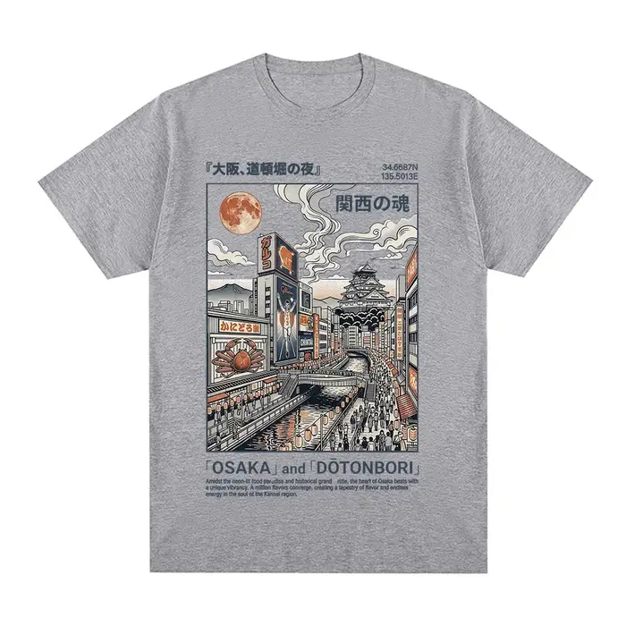 T-shirts d'illustration d'Osaka Dotonbori